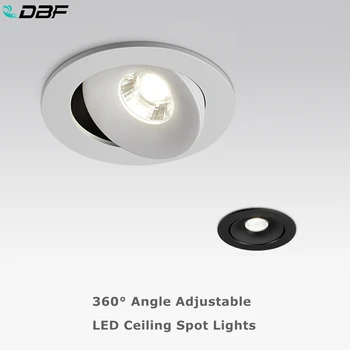[DBF]Dimmable AC85V-265V 5W 7W 10W, 12W 18W 360 Ângulo Rotativo da ESPIGA do DIODO emissor de luz Downlight Recessed do Ponto do Teto Luzes Para a Iluminação Home