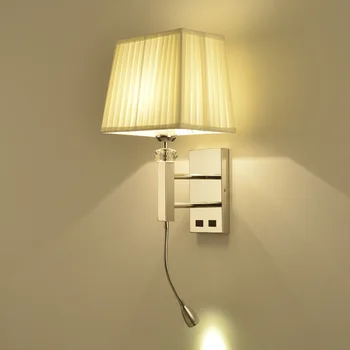 Moderno quarto de hotel simples atmosférica de leitura, lâmpada de parede com interruptor de aço inoxidável ulce de engenharia personalizada quarto