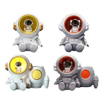 Resina Spaceman Candeeiro de Mesa de Luz Quente Astronauta Criativo Luz Noturna para Crianças, Mesa de Cabeceira Viveiro de Decoração